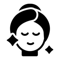 Glowing Skin woman face icon