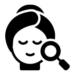 Naklejka premium Inspection face woman problem icon