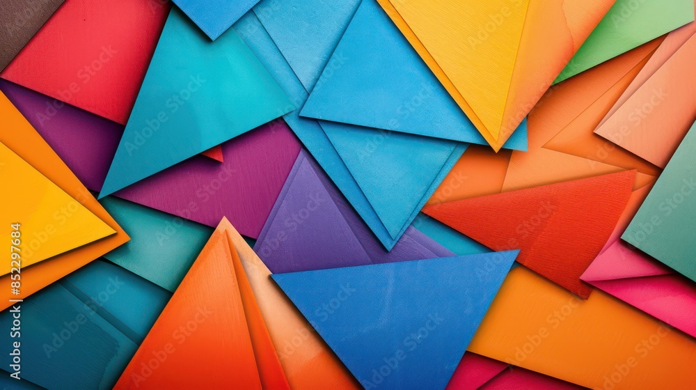 Aufkleber a vibrant and dynamic backdrop made of various colorful geometric shapes overlapping each other