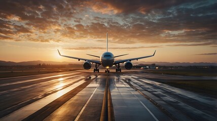 A plane taking off from an airport