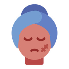 Scar at woman face icon