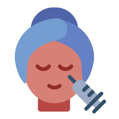 Botox Injection face woman icon