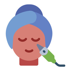 Microdermabrasion woman face icon