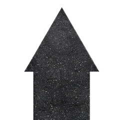 Fototapeta premium Wide arrow as asphalt road isolated on transparent background