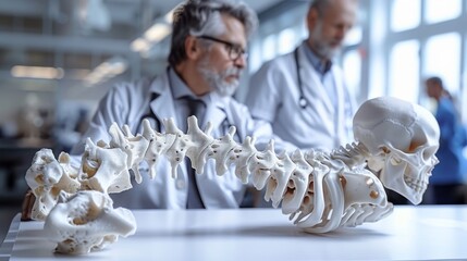 Innovative Orthopedic Surgeon Explaining Complex Fracture with 3D-Printed Model to Patient