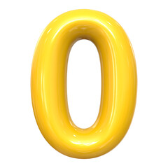 Number 0 yellow color