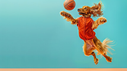 Dog Playing Basketball