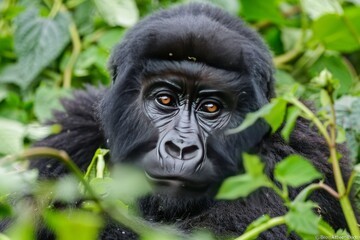 Fototapeta premium mountain gorilla in natural habitat