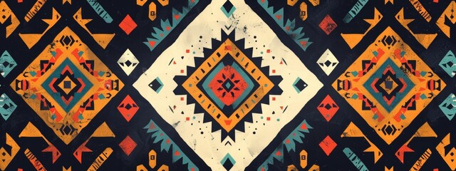 Geometric pattern inspired by tribal motifs.