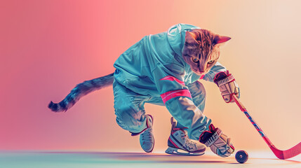 Naklejka premium Cat on Ice