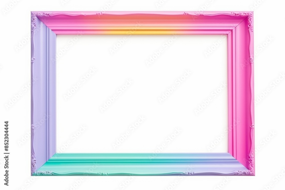 Aufkleber empty simple frame made of colorful epoxy resin, isolated on white empty background