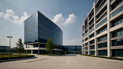 Fototapeta premium Industrial zone and technology park large modern office.generative.ai 