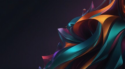 Fototapeta premium Abstract Digital Art With Blue, Orange, And Purple Hues