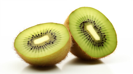 Fototapeta premium Kiwi and half slice isolated on white background.