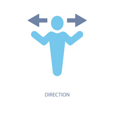 Obraz premium direction concept line icon. Simple element illustration. direction concept outline symbol design.