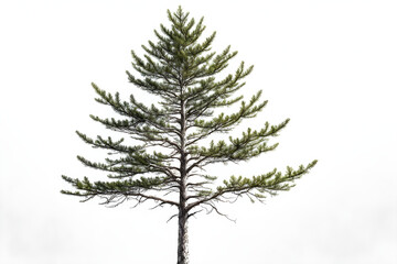 spruce in the spring isolated on white