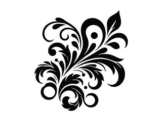 Floral design vector art silhouette