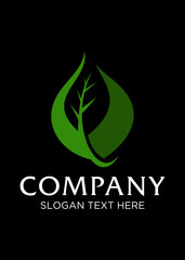 oil leaf idea concept vector logo design