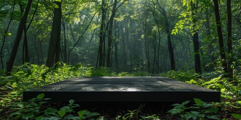 Forest Path with Sunlight Filtering Through the Trees