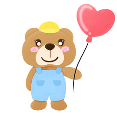 teddy bear with balloons
