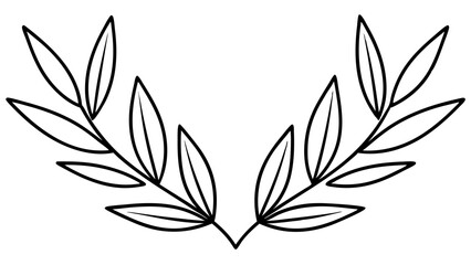 Laurel wreath on a white background, symbolizes victory and achievement.