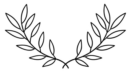 Laurel wreath on a white background, symbolizes victory and achievement.