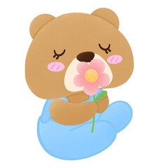 teddy bear with flowers