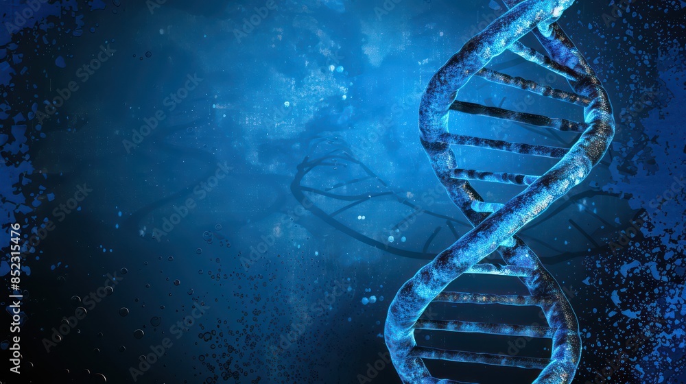 Aufkleber a high-resolution image showing a digitally rendered dna double helix with a glowing effect against 