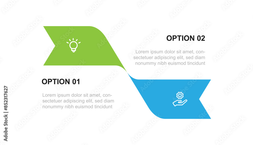 Poster Two step process infographic vector element with paper style and icons suitable for web presentation and business information
