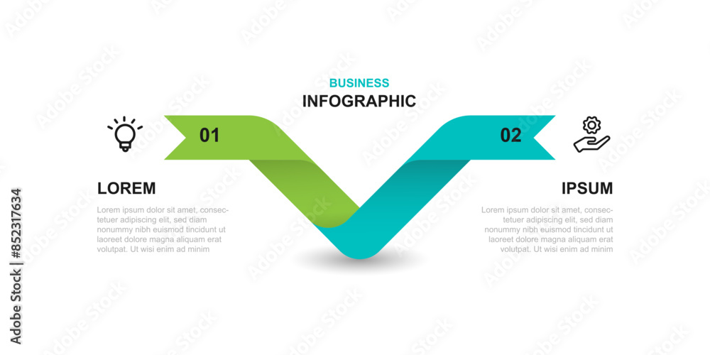 Poster business template infographic vector element with 2 step or option