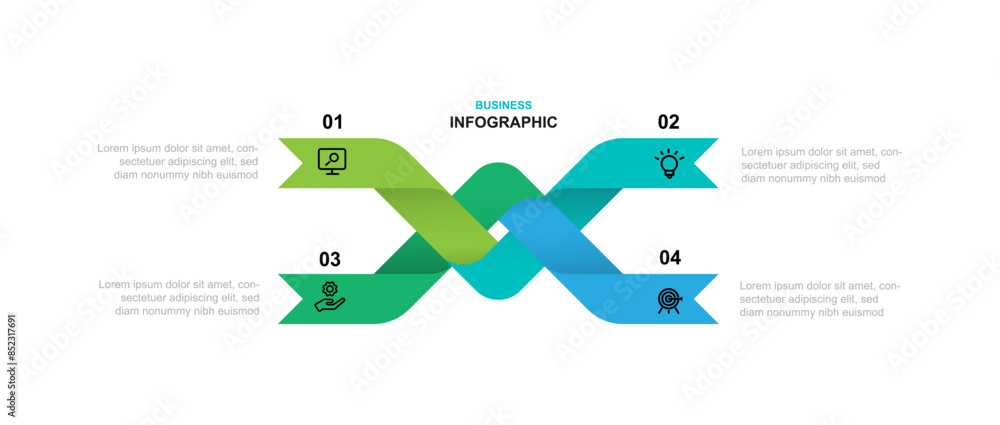 Poster Design template infographic vector element with 4 step suitable for web presentation and business information