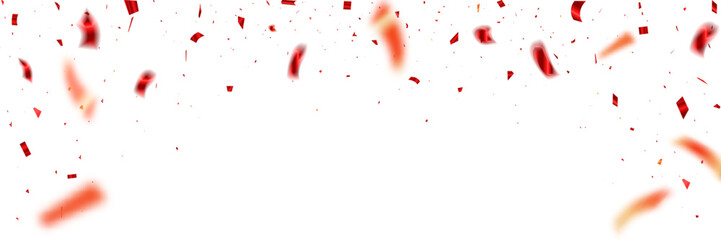 Red confetti party background. Design for various parties