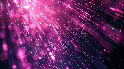 Looping animated background with fractal particles overlay and a pink glitch effect