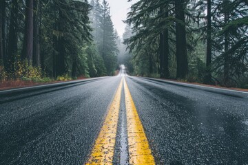 Fototapeta premium Gray Concrete Road Across Brown Valley During Daytime