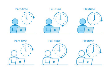 様々な勤務形態を表したアイコンセット