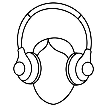 recommend clip art: Headphone silhouette vector illustration and line art