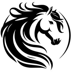 Horse head logo silhouette