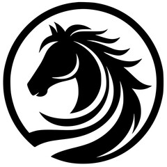 Horse head logo silhouette