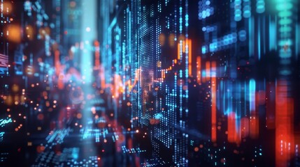 Fototapeta premium Stock market exchanges enable generative AI-powered trading analytics and insights.