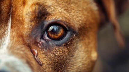 Close up of American Staffordshire Terrier s Eye