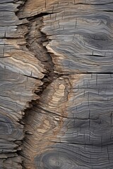 a close up view of a wood plank with cracks