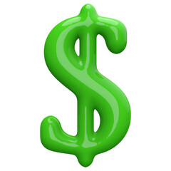 Green 3D Dollar Symbol