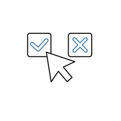 right choice concept line icon. Simple element illustration. right choice concept outline symbol design.