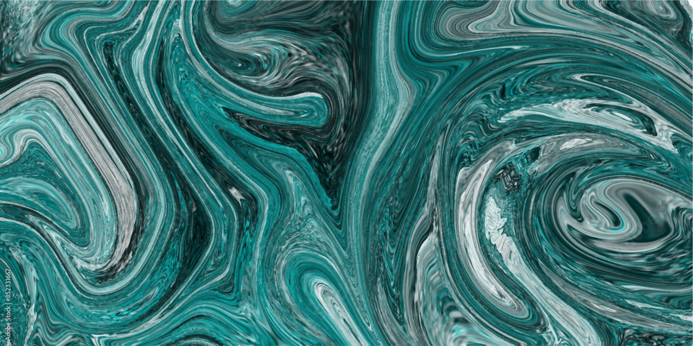 Poster cyan liquid ink swirl abstract background. abstract colorful liquid background smooth wave and gloss