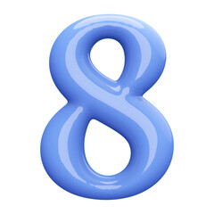 Blue 3D Number 8