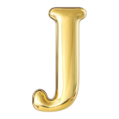 Gold 3D Font Letter J uppercase