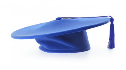 blue graduation cap isolated on transparent background, Ai generated Images