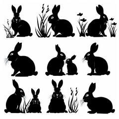 rabbit silhouettes