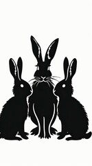 Fototapeta premium rabbit silhouettes