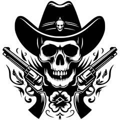 Cowboy skull silhouette